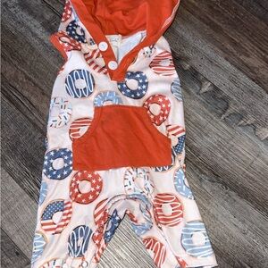 Kids Donut Print romper with Hood